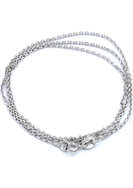 60 cm Forse Rodyumlu Gümüş Zincir