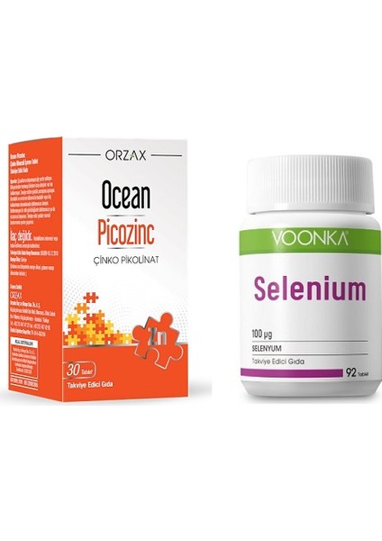 Picozinc 30 Tablet + Voonka Selenium 100 Mcg 92 Tablet