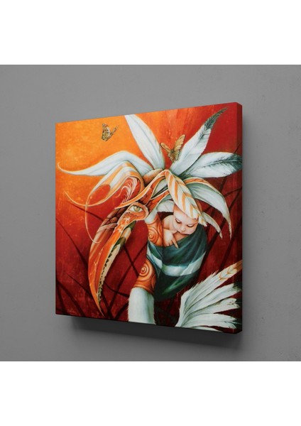 Bebek ve Leylek Kanvas Tablo 200 x 200 cm