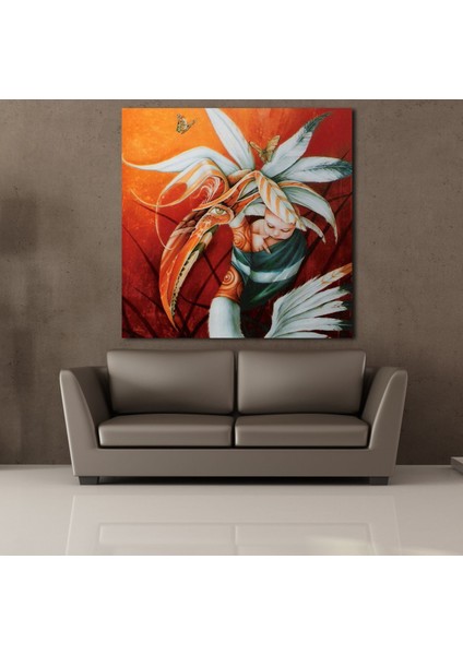 Bebek ve Leylek Kanvas Tablo 200 x 200 cm