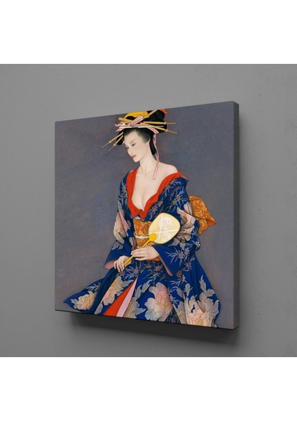 Japon Kadın Temalı Kanvas Tablo 150 x 150 cm