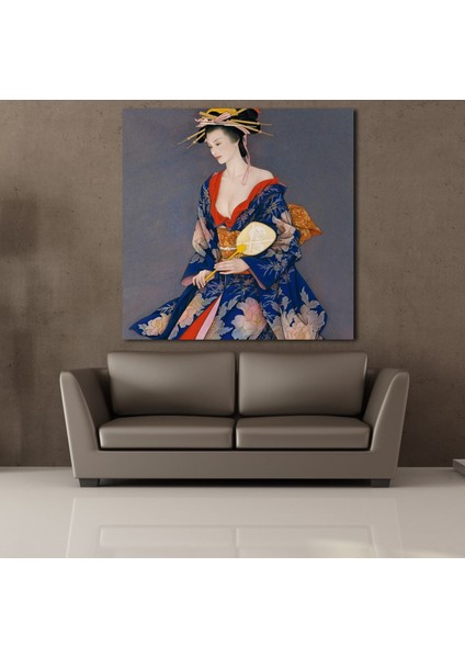 Japon Kadın Temalı Kanvas Tablo 150 x 150 cm fiyatları