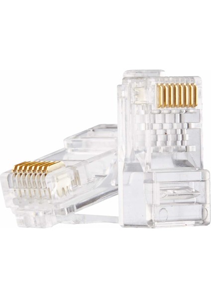 RJ45 Cat6 8P8C Altın Uçlu Network Konnektör (100 Adet)