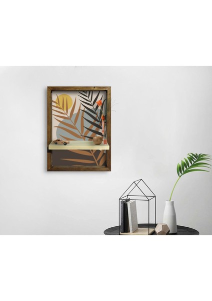 Doğal Masif Ahşap Çerçeveli Tablo Duvar Rafı-49 fiyatları