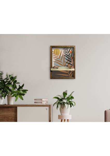 Doğal Masif Ahşap Çerçeveli Tablo Duvar Rafı-49 fırsatları