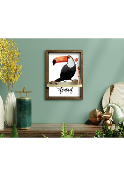 Doğal Masif Ahşap Çerçeveli Tablo Duvar Rafı-53