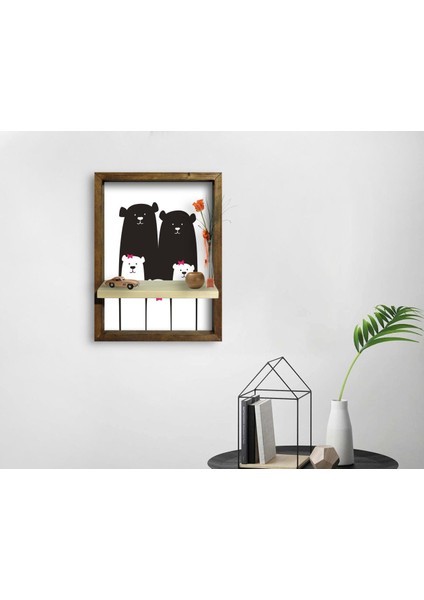 Doğal Masif Ahşap Çerçeveli Tablo Duvar Rafı-36 fiyatları