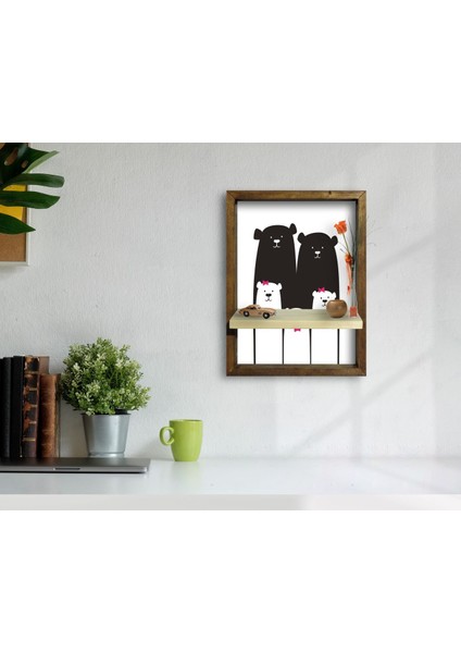 Doğal Masif Ahşap Çerçeveli Tablo Duvar Rafı-36 modelleri