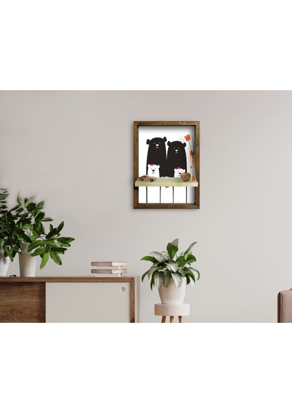 Doğal Masif Ahşap Çerçeveli Tablo Duvar Rafı-36 fırsatları