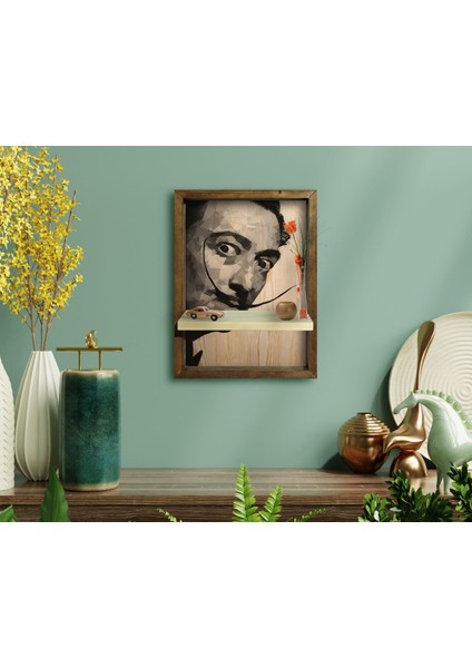 Doğal Masif Ahşap Çerçeveli Tablo Duvar Rafı-34