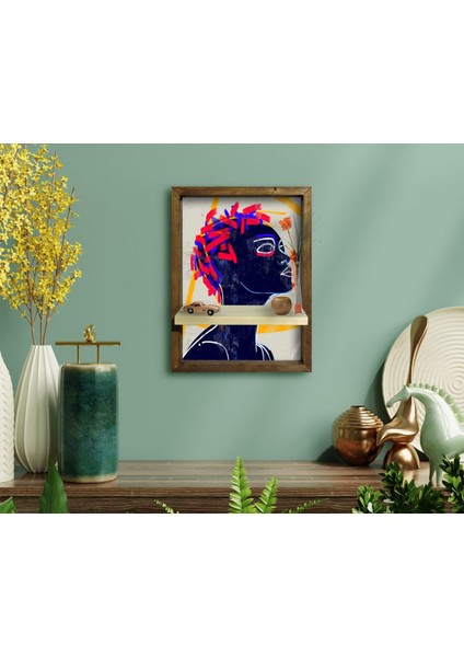 Doğal Masif Ahşap Çerçeveli Tablo Duvar Rafı-25