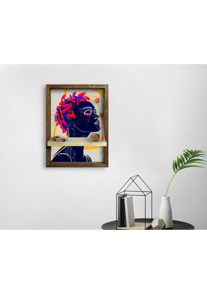 Doğal Masif Ahşap Çerçeveli Tablo Duvar Rafı-25 fiyatları