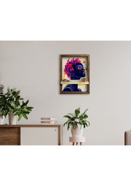 Doğal Masif Ahşap Çerçeveli Tablo Duvar Rafı-25 fırsatları