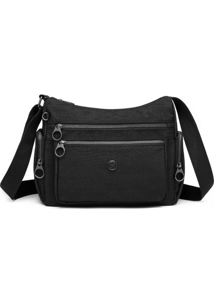 Özel Krinkıl Kumaş Çapraz Çanta Siyah 1115
