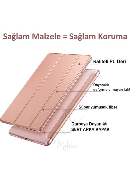 Apple İpad Pro 11 2.Nesil 2020 Kılıf PU Deri Smart Case A2228 A2068 A2230 A2231 Mor