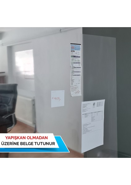 Pi Papers Akıllı Kağıt - 100x200 Cm Şeffaf, 2 Adet Yeri Değiştirilebilir, Statik Tutunan Pratik Yazı Tahtası