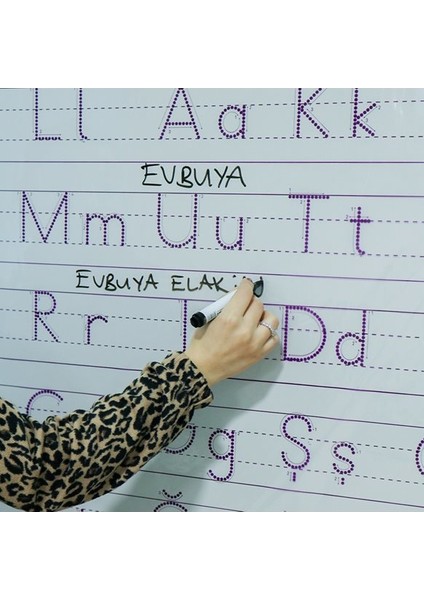 Harfli Elakin - Kendiliğinden Tutunan, Statik, Yapışkansız Sihirli Akıllı Kağıt Yazı Tahtası Pano