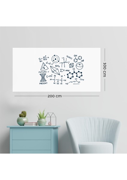 Akıllı Kağıt - 100x200 Cm Beyaz, 2 Adet Yeri Değiştirilebilir, Statik Tutunan Pratik Yazı Tahtası