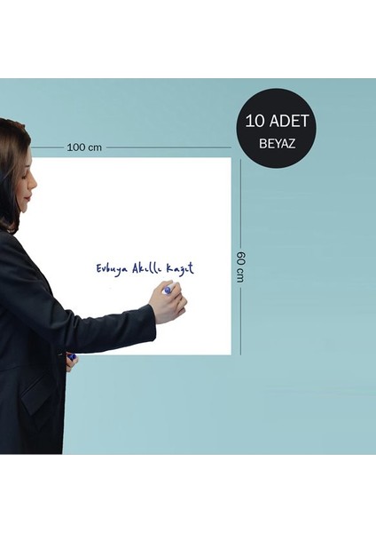 Pi Papers Akıllı Kağıt - 60x100 Cm Beyaz, 10 Adet Elektrostatik Özellikli, Belge Tutucu Yazı Tahtası