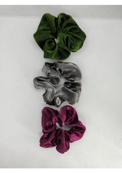 131MON - Orta Boy Scrunchie Saç Lastiği Seti (3'lü)