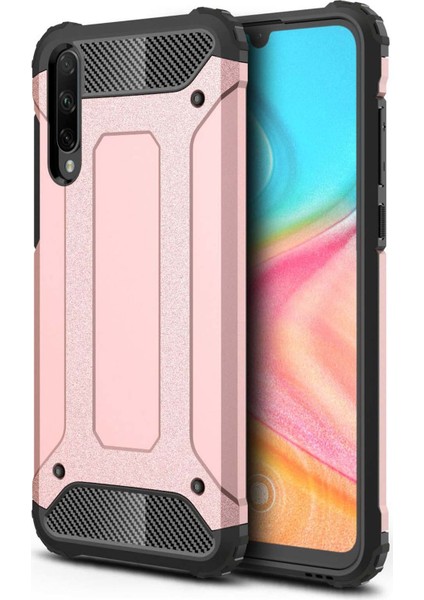 Honor 20 Lite Kılıf Koruyucu Çift Katmanlı Armor Case Rose Gold