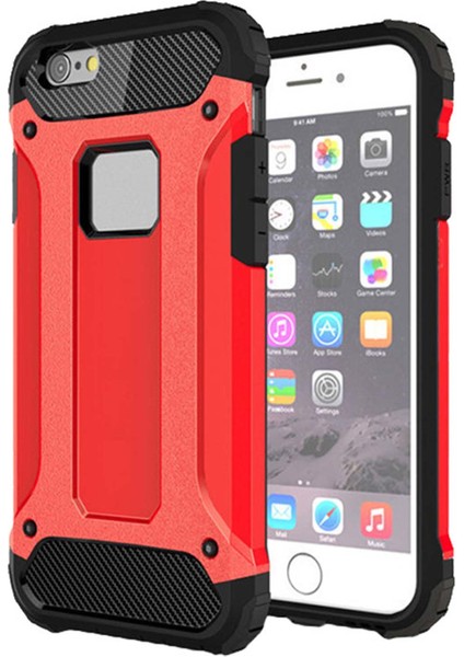 Apple iPhone 5 5s Se Kılıf Koruyucu Çift Katmanlı Armor Case Kırmızı
