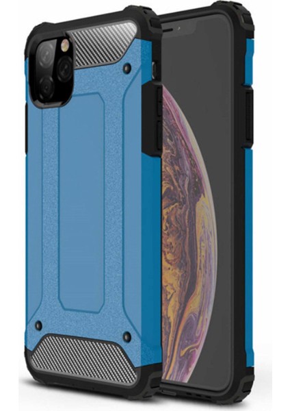 Apple iPhone 11 Pro Max 6.5" Kılıf Koruyucu Çift Katmanlı Armor Case Mavi