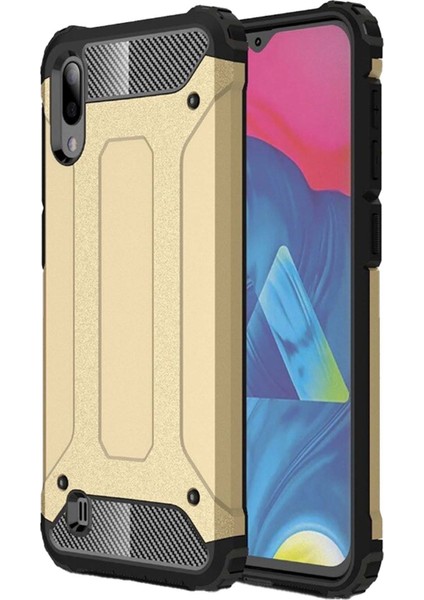 Samsung Galaxy M10 M105 Kılıf Koruyucu Çift Katmanlı Armor Case Gold