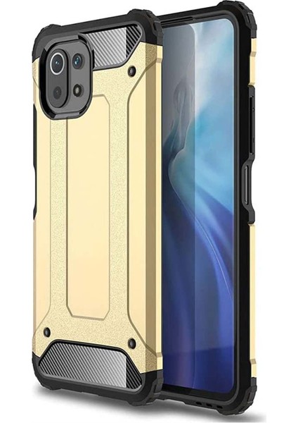 Xiaomi Mi 11 Kılıf Koruyucu Çift Katmanlı Armor Case Gold