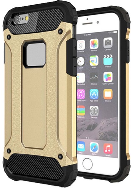 Apple iPhone 5 5s Se Kılıf Koruyucu Çift Katmanlı Armor Case Gold