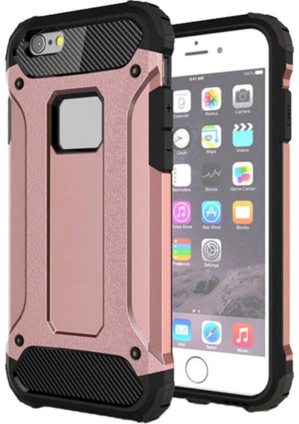 Apple iPhone 5 5s Se Kılıf Koruyucu Çift Katmanlı Armor Case Rose Gold