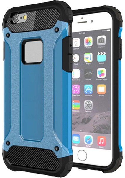 Apple iPhone 5 5s Se Kılıf Koruyucu Çift Katmanlı Armor Case Mavi