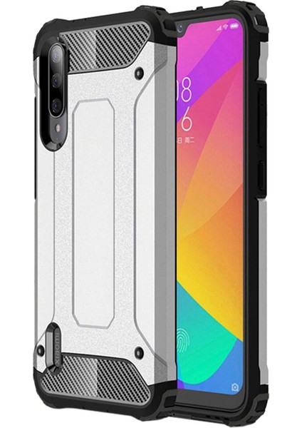 Xiaomi Mi 9 Lite Kılıf Koruyucu Çift Katmanlı Armor Case Gümüş