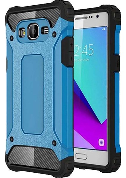 Samsung Galaxy J2 Prime G532 Kılıf Koruyucu Çift Katmanlı Armor Case Mavi