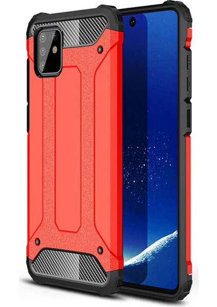 Samsung Galaxy Note 10 Lite Kılıf Koruyucu Çift Katmanlı Armor Case Kırmızı