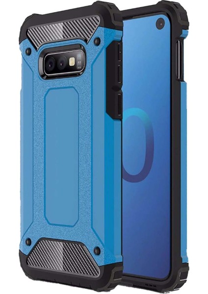Samsung Galaxy S10E Kılıf Koruyucu Çift Katmanlı Armor Case Mavi