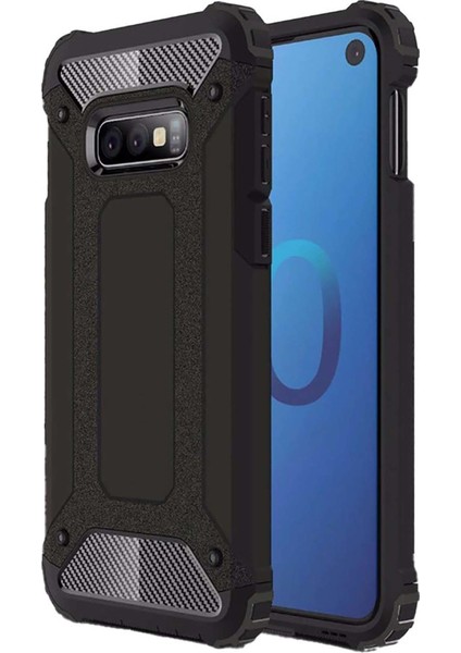Samsung Galaxy S10E Kılıf Koruyucu Çift Katmanlı Armor Case Siyah