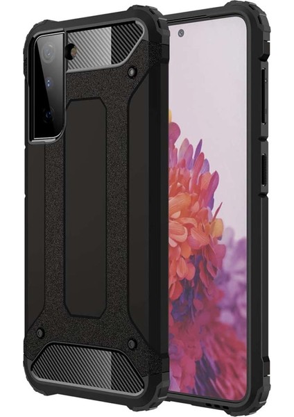 Samsung Galaxy S21 Plus Kılıf Koruyucu Çift Katmanlı Armor Case Siyah