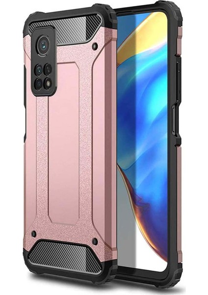 Xiaomi Mi 10T Pro Kılıf Koruyucu Çift Katmanlı Armor Case Rose Gold