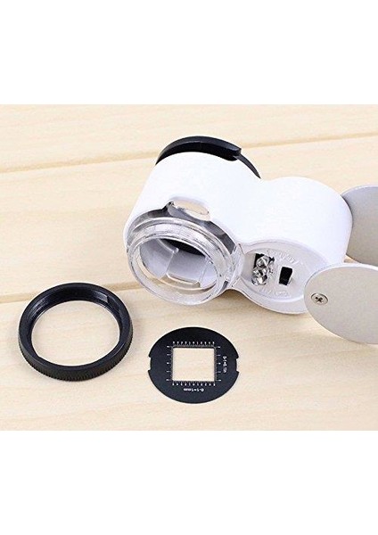 45X 22MM Katlanır Ölçekli Optik Lens 2 Beyaz LED 1 Uv LED Işıklı fırsatları