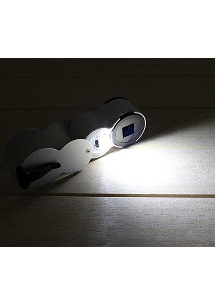 45X 22MM Katlanır Ölçekli Optik Lens 2 Beyaz LED 1 Uv LED Işıklı indirimleri