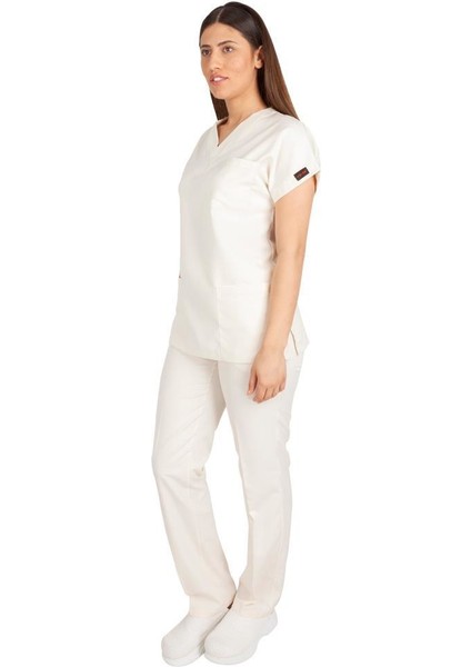 Kadın Doktor Hemşire Forması Scrubs Alpaka Kumaş Hastane Nöbet Takımı (V Yaka Dr Greys) fiyatları