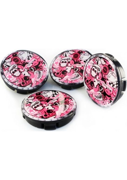 Pink Cool Tuning Damla Geçme Jant Göbeği 4'lü 55MM