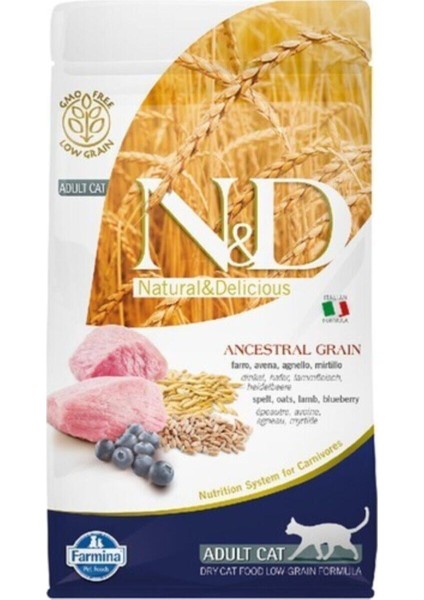 Nd Düşük Tahıllı Kuzu Etli Yaban Mersinli Yetişkin Kedi Maması 1,5 kg
