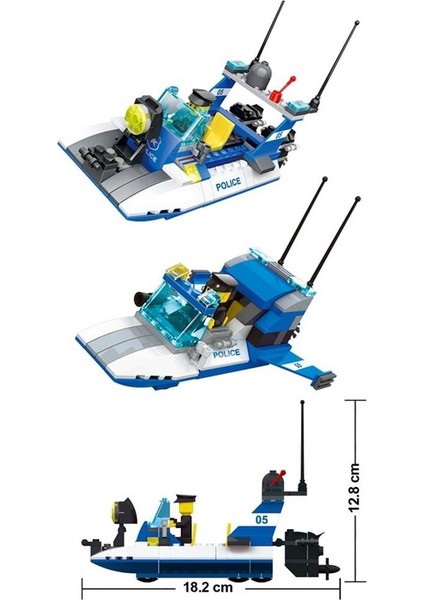 Polis Sahil Güvenlik Botu 3in1 205 Parça GAL-51015 fiyatları