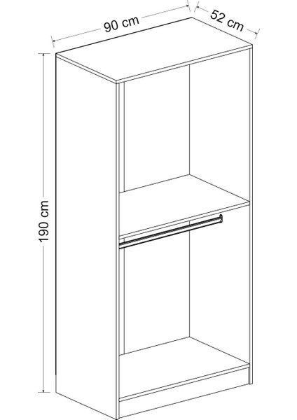 Kale 190 cm 2 Mebran Kapaklı Dolap - Beyaz