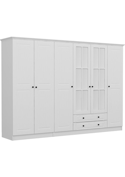 Kale 190 cm 6 Mebran Kapaklı 2ç Taçlı Dolap - Beyaz modelleri