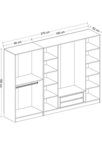 Kale 190 cm 6 Mebran Kapaklı 2ç Taçlı Dolap - Beyaz indirimleri