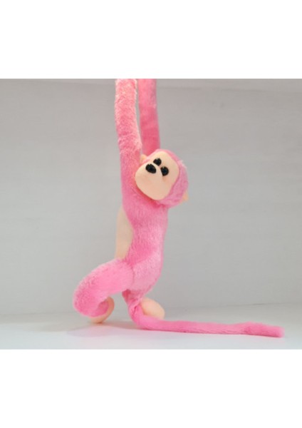Peluş Sarılan Maymun Sesli 70CM Pembe