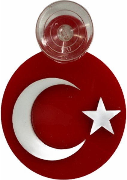 Türk Bayrağı Vantuzlu Pleksi Arma